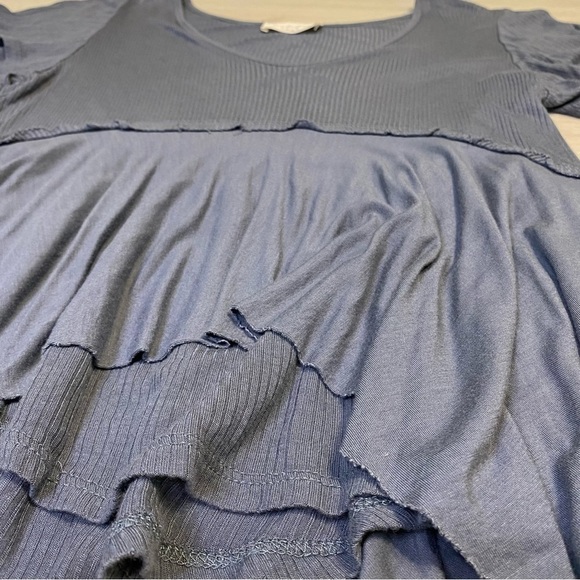 Lavender Field Scoop Neck Babydoll Top, Grayish Blue, Estimated Medium - Picture 3 of 8